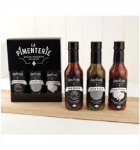 Description : Cliquez ici pour acheter Trio de sauces piquantes – La Pimenterie